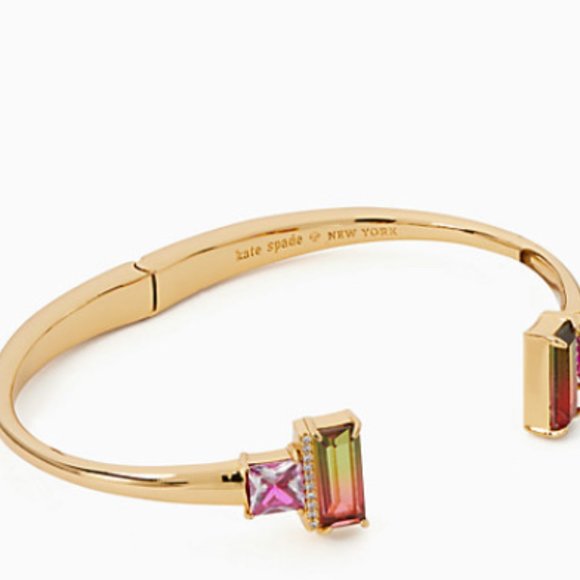 NWT Kate Spade Geo Gems Open Hinged Bangle - Picture 2 of 9
